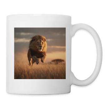 Lion In Savannah In Sprint - Mug - white - Right
