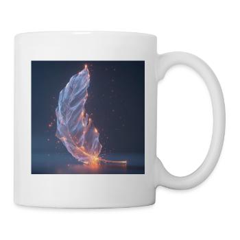 Ätherische Feder leuchtend – Symbol des Lichts - Tasse - Weiß - Rechts