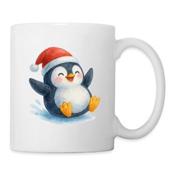 Le Pingouin de Noël dans le style aquarelle - Mug blanc - blanc - Droite