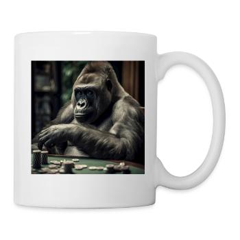 Gorilla at the Poker Table – Cold-Blooded Professional - Mug - white - Right