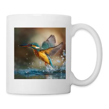 Colour explosion of the kingfisher in flight - Mug - white - Right
