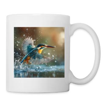 Eisvogel im Flug der flinke Kingfisher Moment - Tasse - Weiß - Rechts