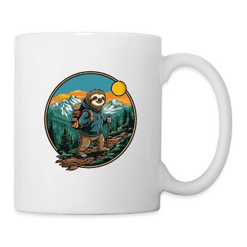 Süßes Faultier-Wandern Camping Bergabenteuer - Tasse - Weiß - Rechts