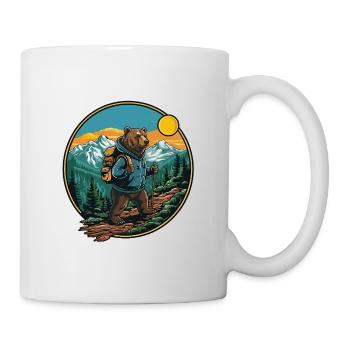 Cute Bear Hiking Camping Mountain Adventure - Tasse - Weiß - Rechts