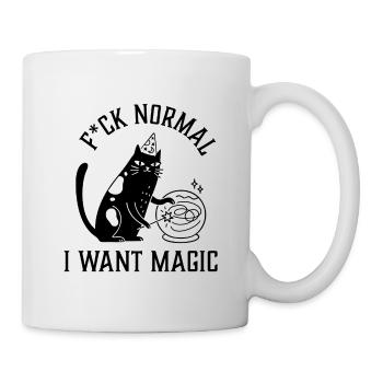 Merde Normal, je veux un chat rétro magique - Mug blanc - blanc - Droite