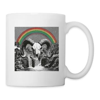 Regenbogenbogen über Nacht-Silhouetten - Tasse - Weiß - Rechts