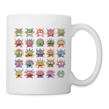 Collection colorée de monstres drôles pour enfants et - Mug blanc - blanc - Droite
