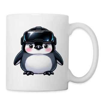 VR-Pinguin mit Headset - Tasse - Weiß - Rechts