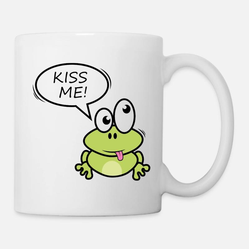 Dessin animé Kiss Me Frog - Mug blanc - blanc