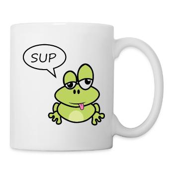 Kleiner Frosch sagt Sup - Tasse - Weiß - Rechts