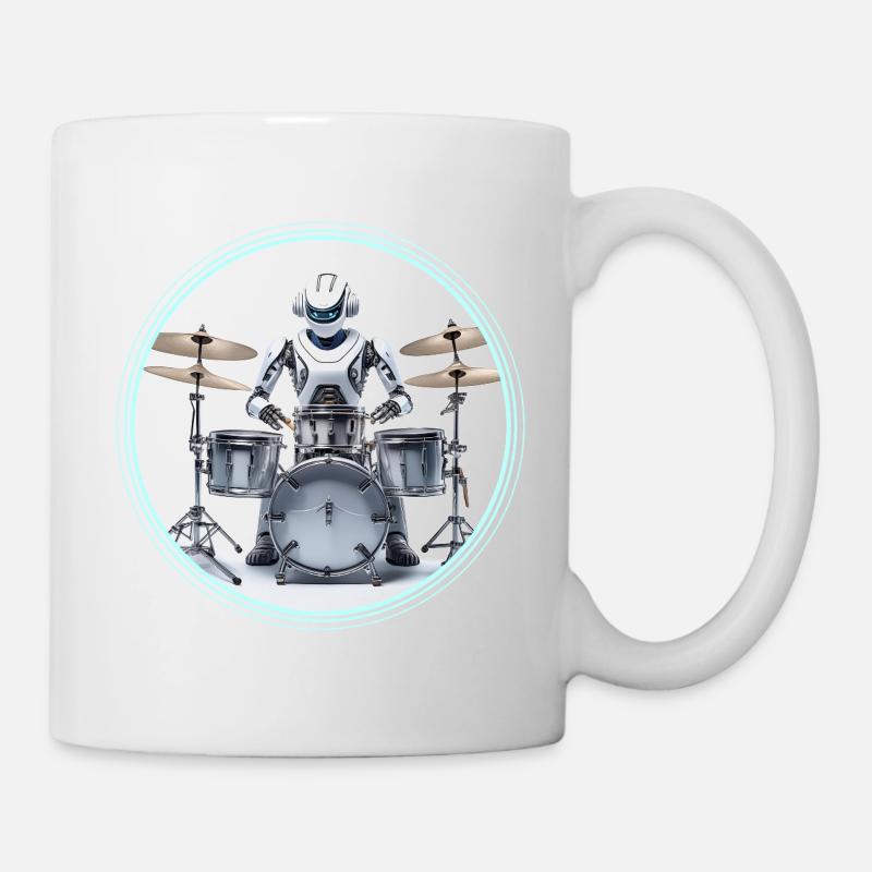 Drum Machine Roboter - Tasse - Weiß