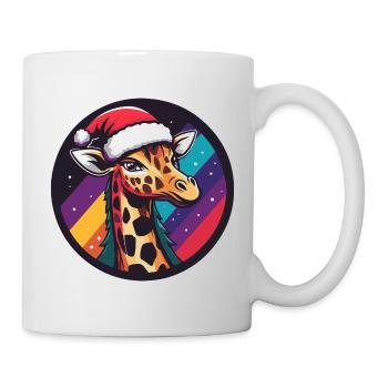 Giraffe im Santa Regenbogen - Tasse - Weiß - Rechts