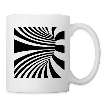Hypnotische Schwarzweißwellen - Tasse - Weiß - Rechts