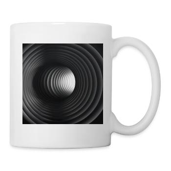 Schwarz-weiße konzentrische Tunnel - Tasse - Weiß - Rechts
