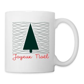 Weihnachtsbaum – Minimalistisch - Tasse - Weiß - Rechts