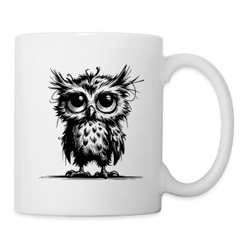 Müde Eulen Wächter des Waldes - Tasse - Weiß - Rechts