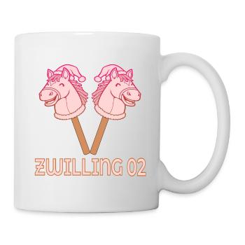 Weihnachten Zwillinge Steckenpferde 02 - Tasse - Weiß - Rechts
