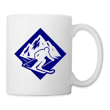 Ski Sport Silhouette Berge - Tasse - Weiß - Rechts
