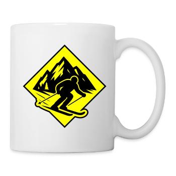 Ski Sport Silhouette Berge - Tasse - Weiß - Rechts