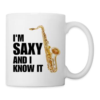 Funny Saxophone Saxophonist Jazz Sax Player Music - Mug - white - Right