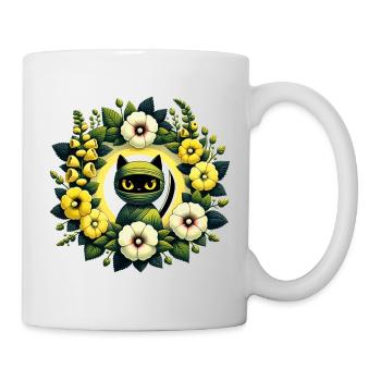 Wrapped Cat Floral Halo - Mug - white - Right