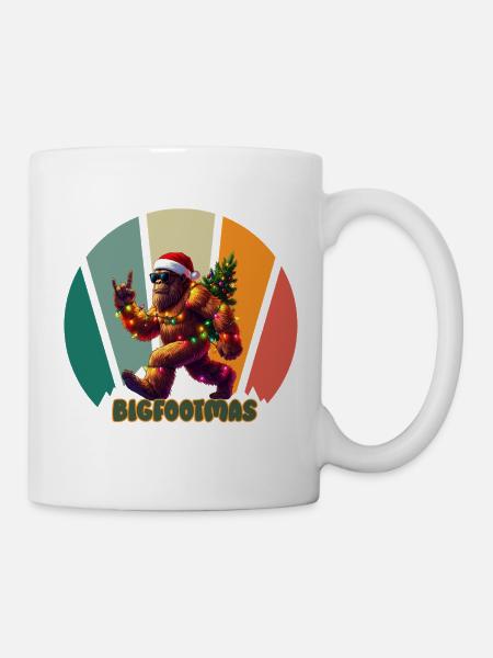 Bigfoot Christmas Retro - Mug - white