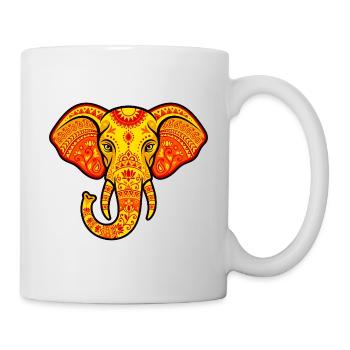 Vibrant orange elephant - Mug - white - Right