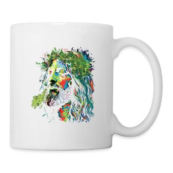Explosion des couleurs rastafari de Jésus - Mug blanc - blanc - Droite