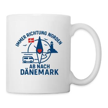 Toujours en route vers le nord – voyage de vacances au Danemark - Mug blanc - blanc - Droite