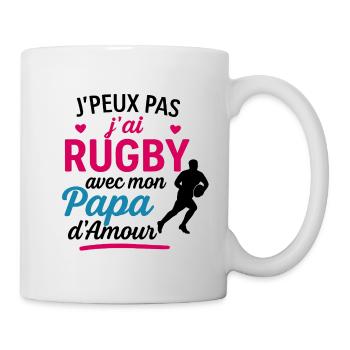 Rugby-Papa in Pink Heart - Tasse - Weiß - Rechts