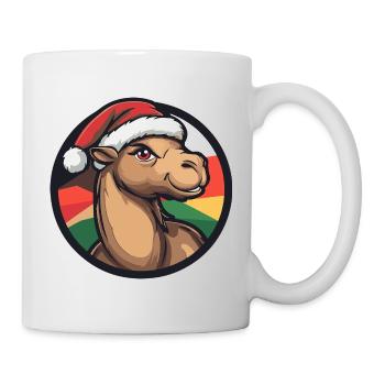 Kamel mit Weihnachtsmütze - Tasse - Weiß - Rechts