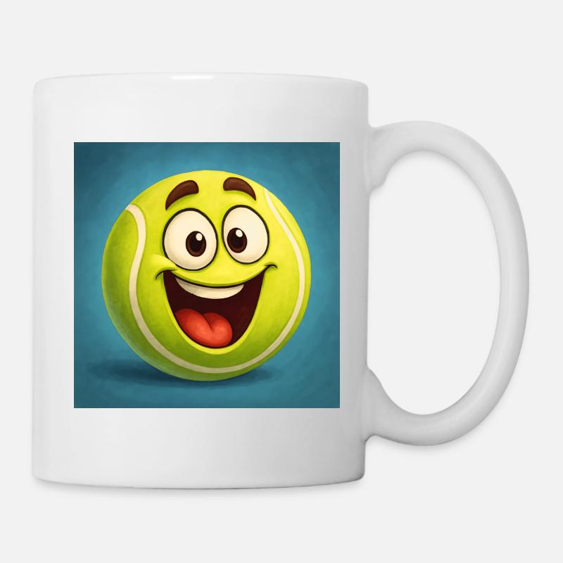 Happy Tennis Ball Face - Mug - white