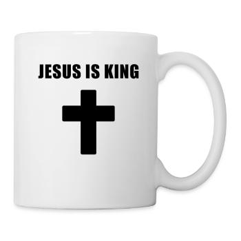 Jesus Is King Minimal Cross Design - Tasse - Weiß - Rechts