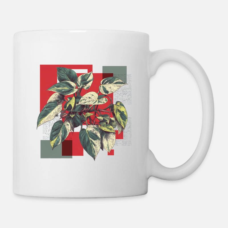 Philodendron Variegata – Pop Art Plant Art - Mug - white