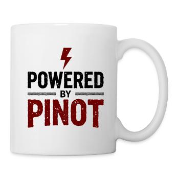 Propulsé par Pinot Wine Energy Saying - Mug blanc - blanc - Droite