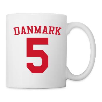Dänemark 5 – Rotes Sportdesign - Tasse - Weiß - Rechts