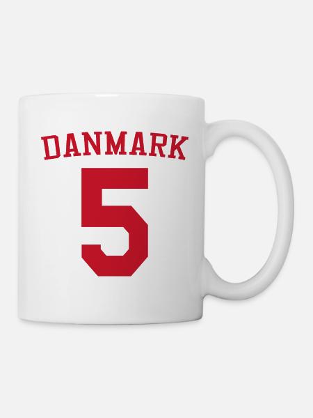 Dänemark 5 – Rotes Sportdesign - Tasse - Weiß