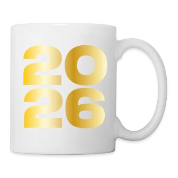 2026 Jahrgang Geschenk Gold - Tasse - Weiß - Rechts