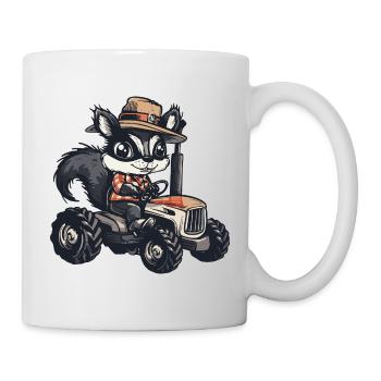 Éleveur de tracteurs moufettes - Mug blanc - blanc - Droite