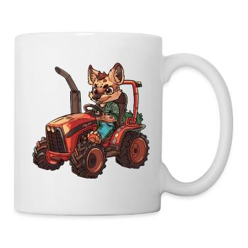 Hyène Tractor Farmer - Mug blanc - blanc - Droite