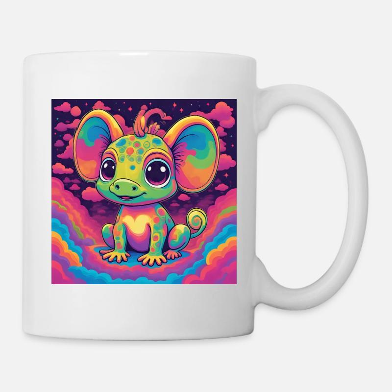Kawaii Regenbogen-Dinosaurier - Tasse - Weiß