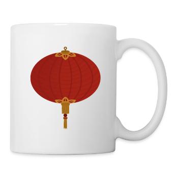 Motif de la lanterne en papier rouge - Mug blanc - blanc - Droite