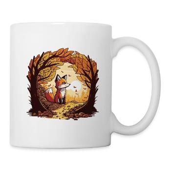 Herbstfuchs im Waldbogen - Tasse - Weiß - Rechts