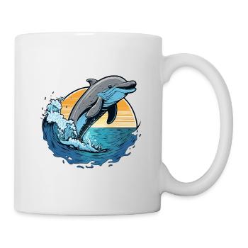 Dolphin at sunset - Mug - white - Right