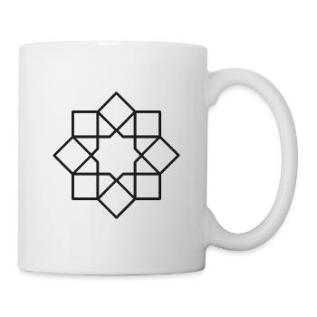 Geometrischer Quadratstern Kreis-Muster - Tasse - Weiß - Rechts