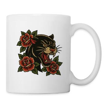 Tiger with roses - Mug - white - Right