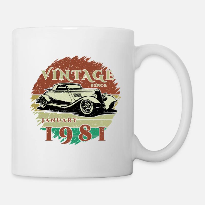 45. Geburtstag - Klassiker - Vintage since 01/1981 - Tasse - Weiß