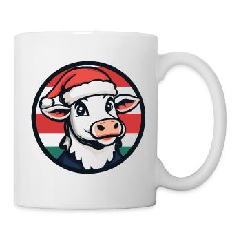 Christmas cow in festive red-green - Mug - white - Right