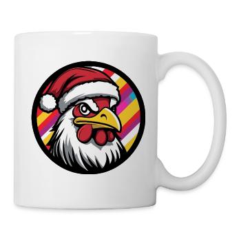 Santa chicken in festive design - Mug - white - Right