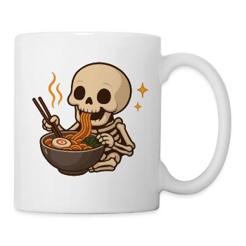 Skeleton with noodles ramen kawaii skeleton - Mug - white - Right